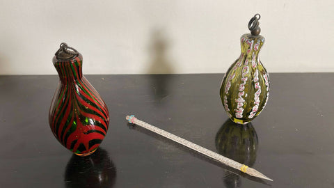 SCENT BOTTLES AND GLASS DIP PEN